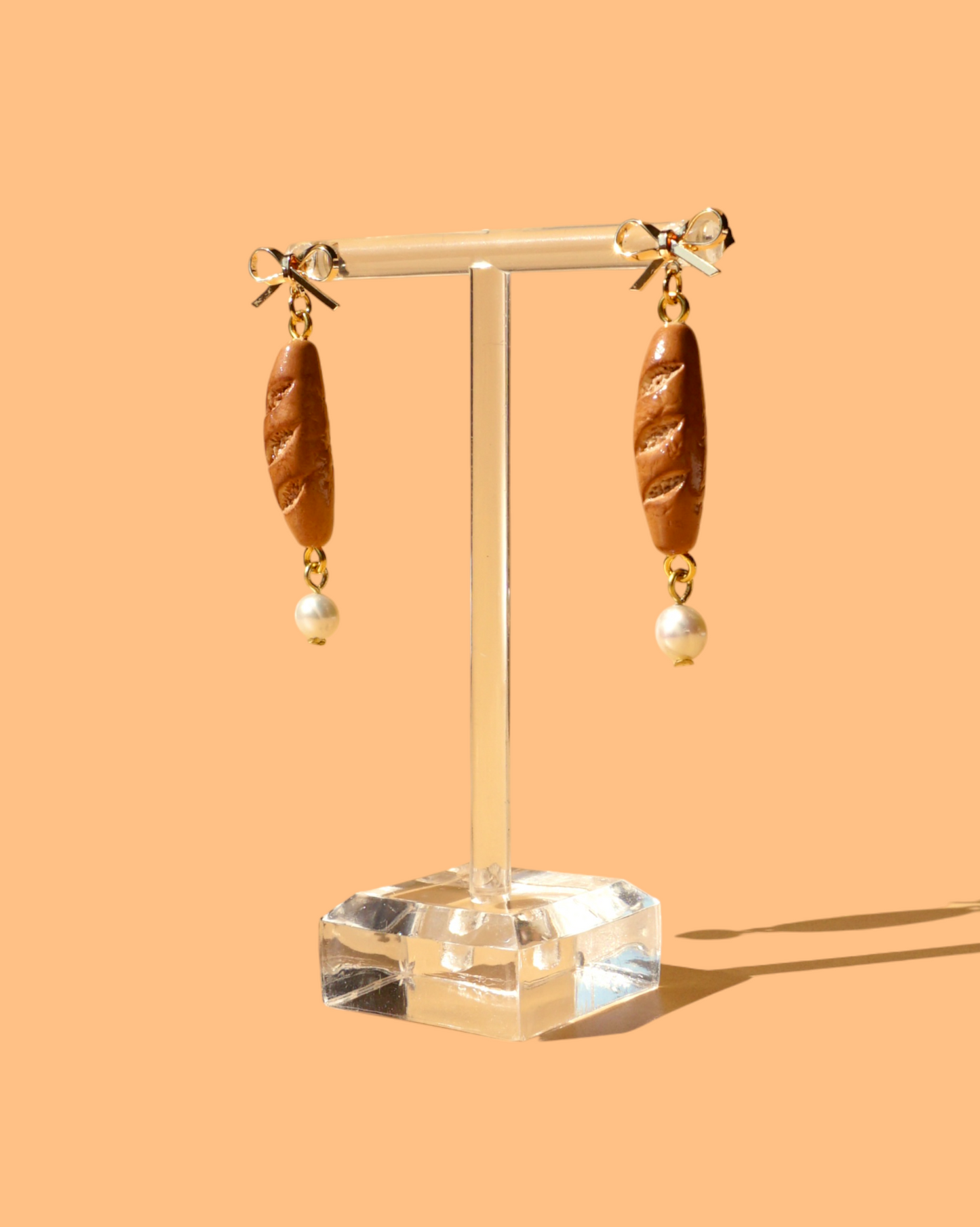 Baguette Charm Bow Earrings