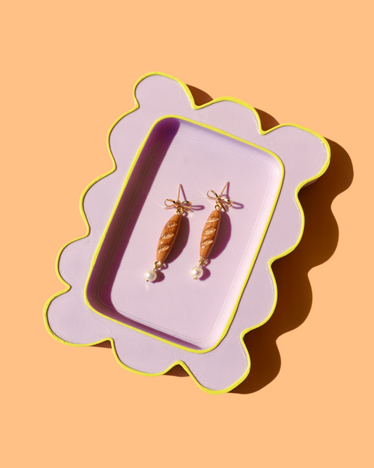 Baguette Charm Bow Earrings