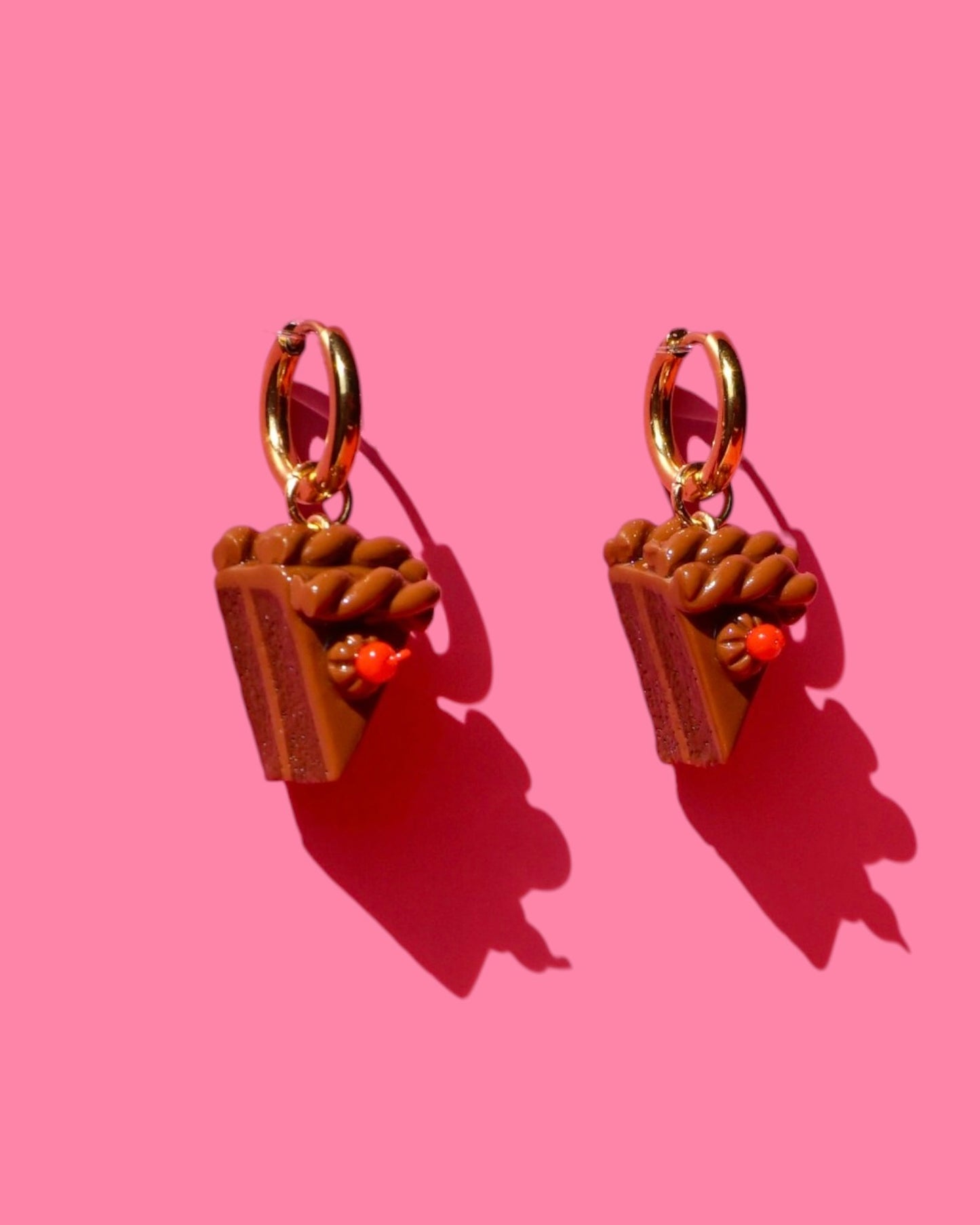 Chocolate Cake Charm Earrings