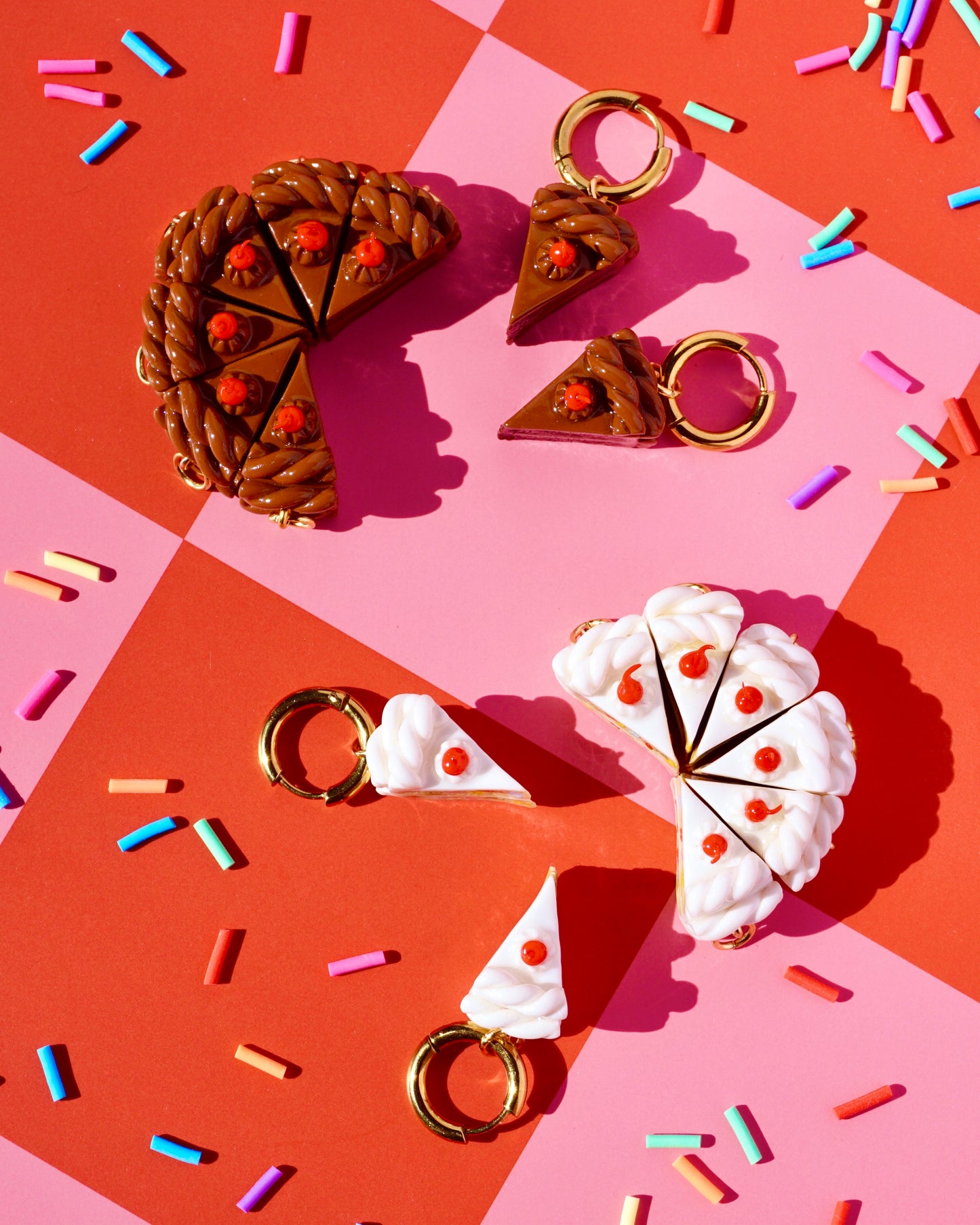 Chocolate Cake Charm Earrings