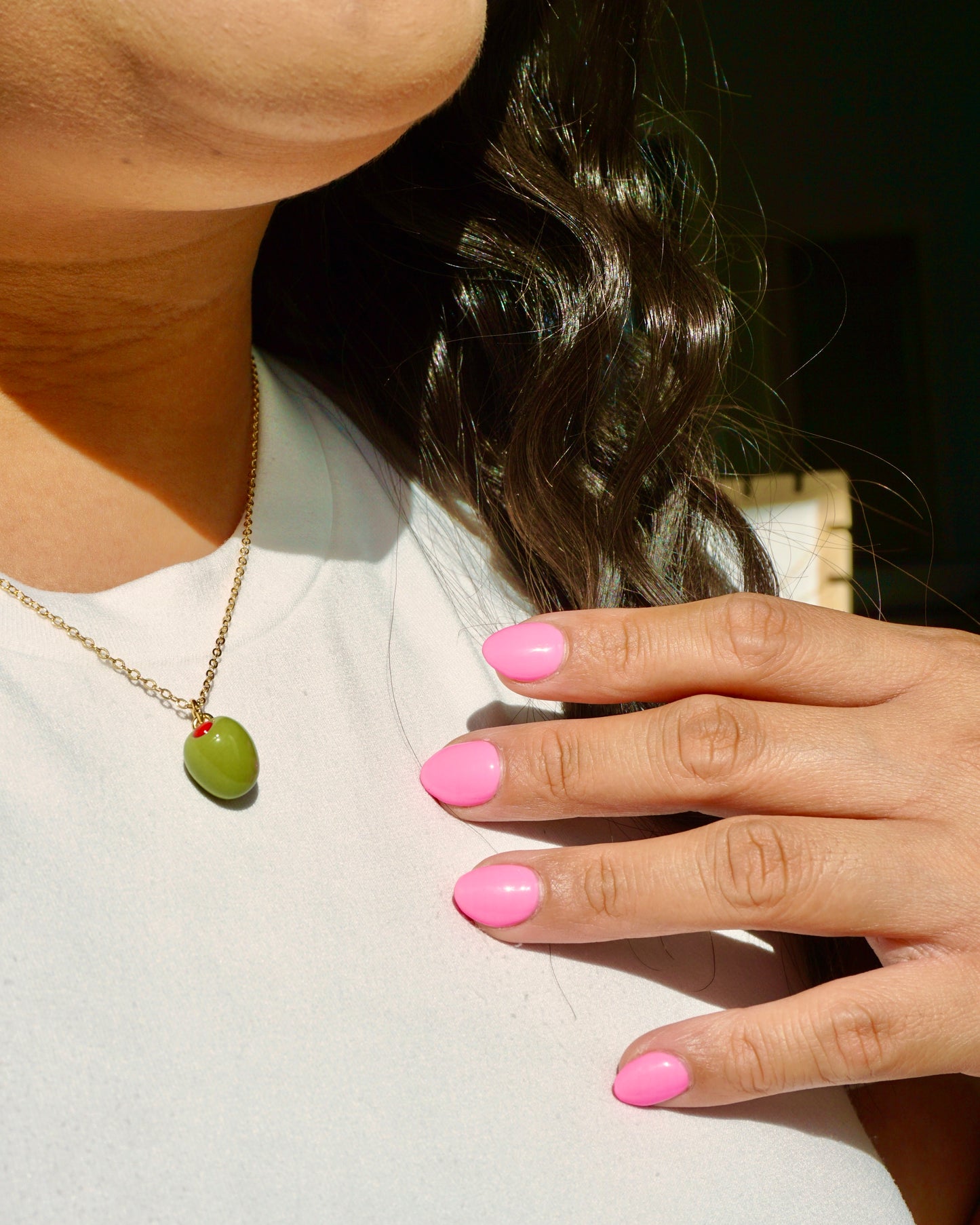 Mini Olive Charm Necklace