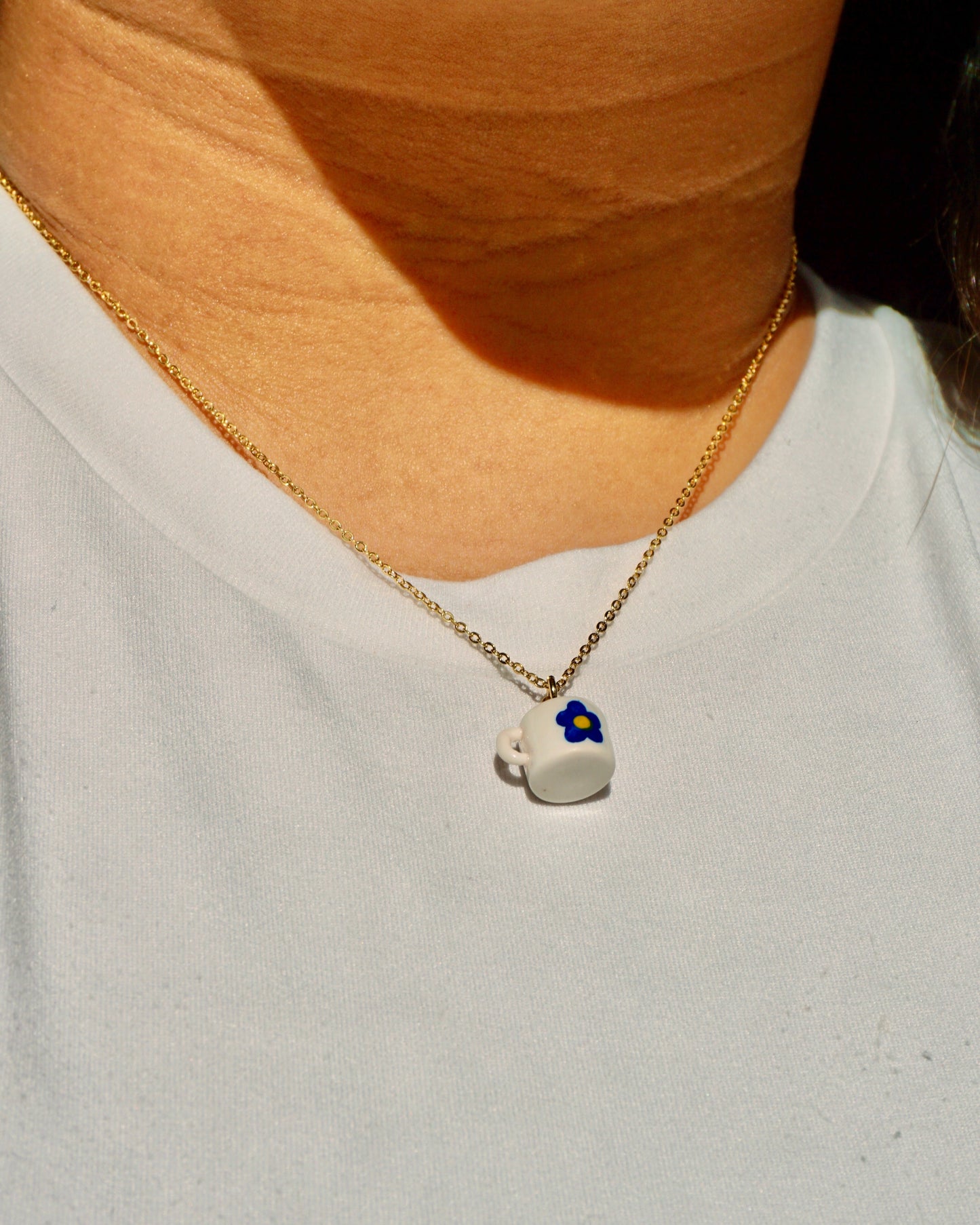 Flower Mug Charm Necklace