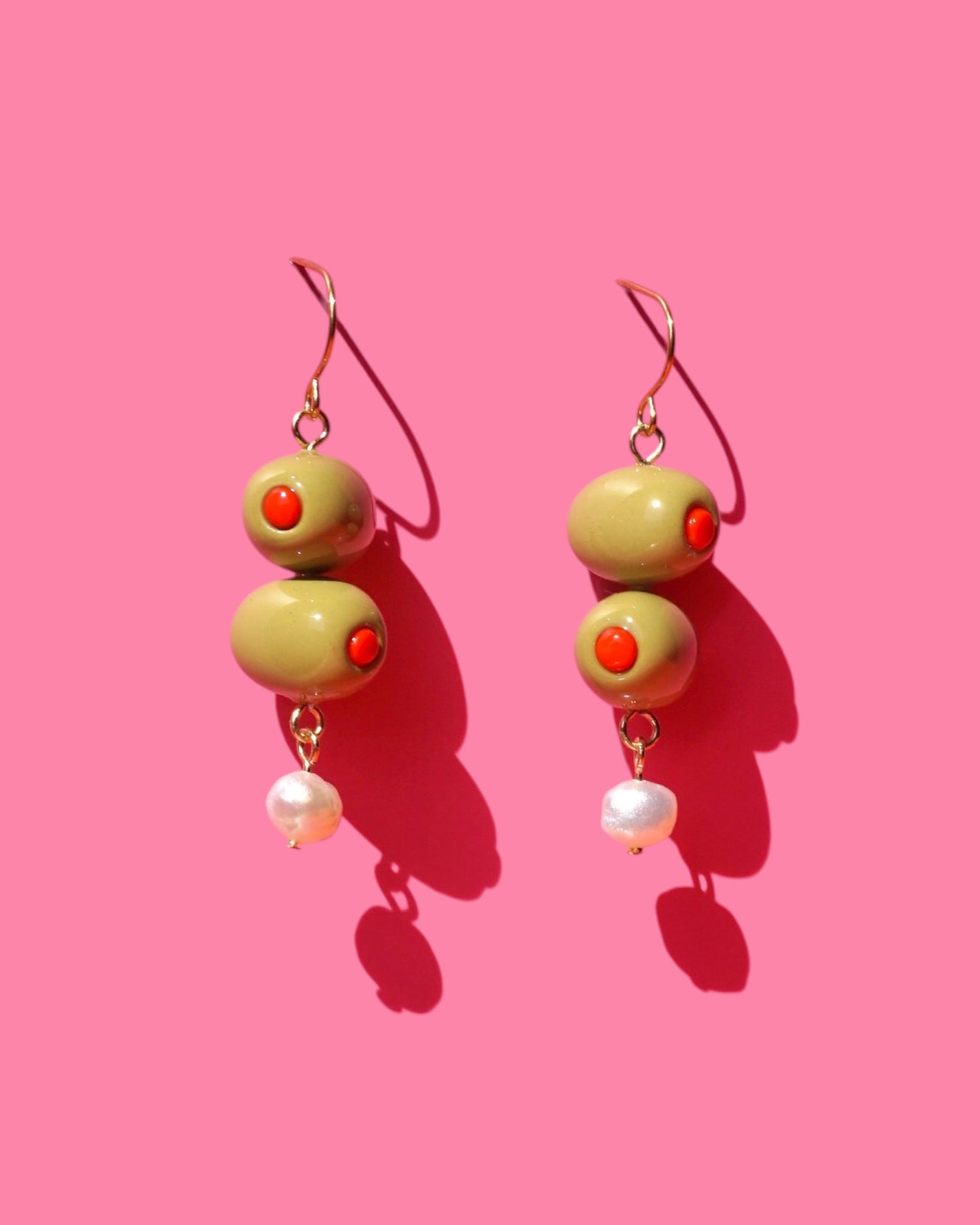 Tini' Time! Olive Martini Stack Earrings