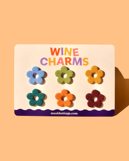 Vintage Pack | Flower Wine Charms | Drink Markers