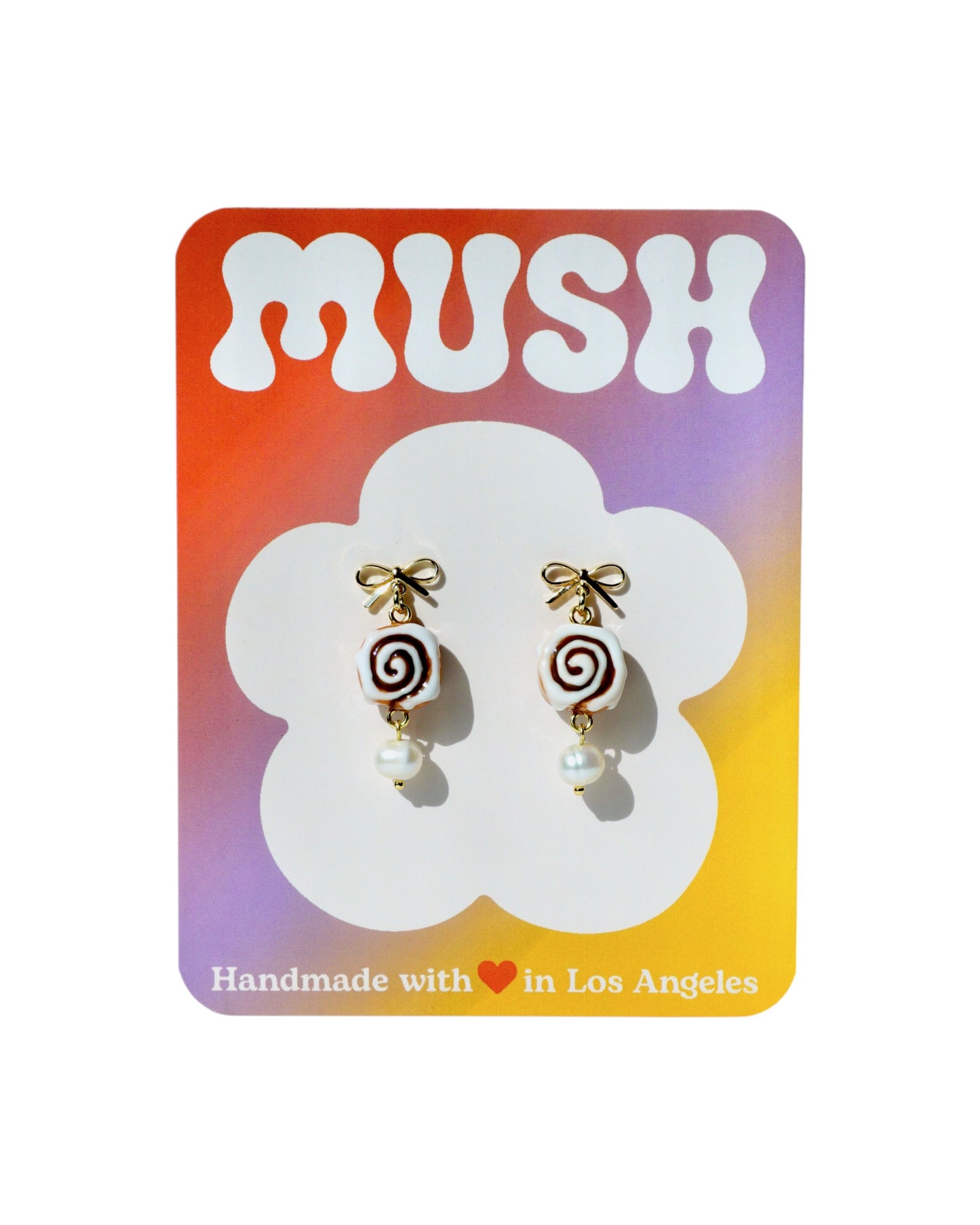 Cinnamon Roll Bow Earrings