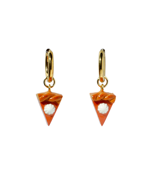 Pumpkin Pie Charm Huggie Hoop Earrings