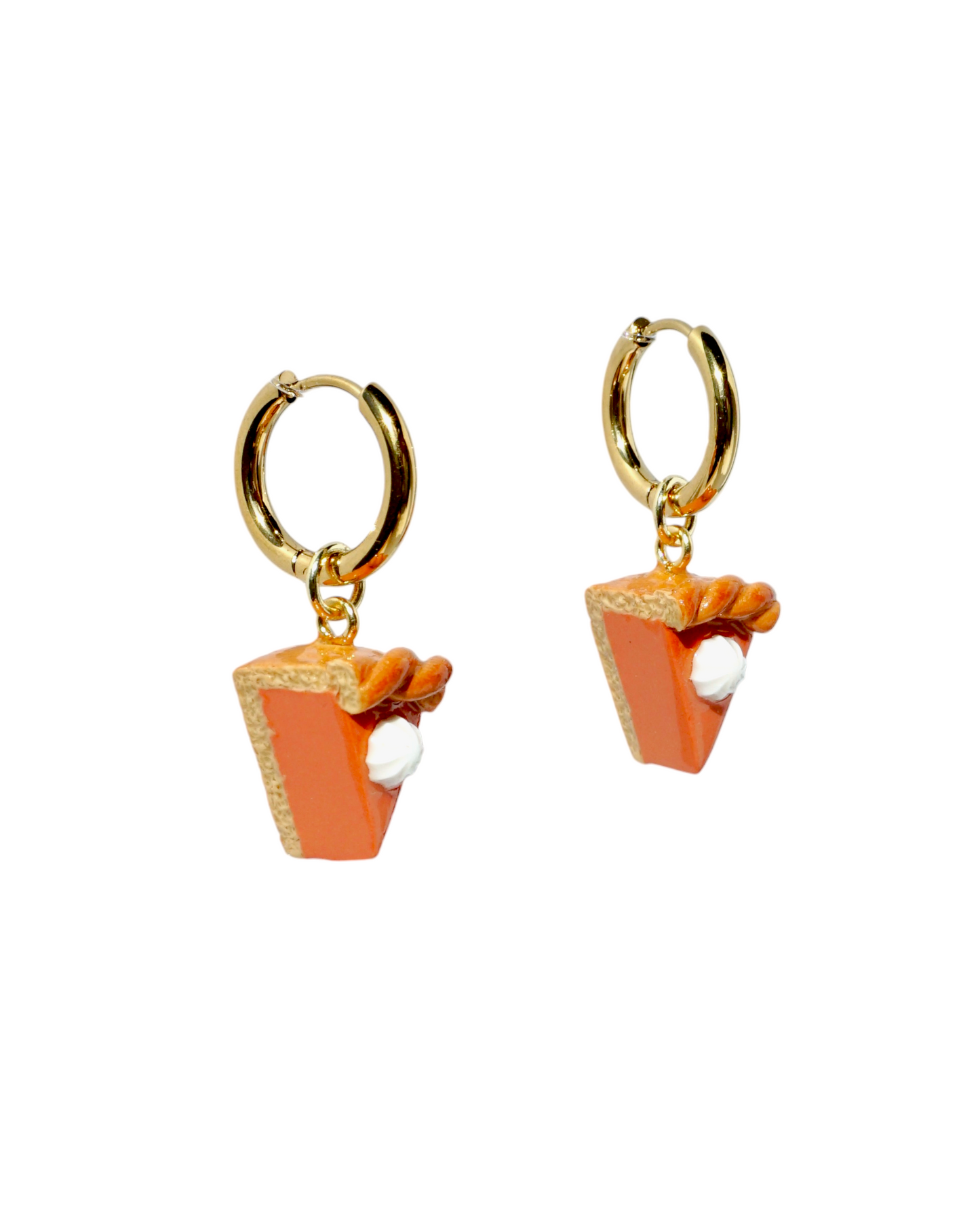 Pumpkin Pie Charm Huggie Hoop Earrings