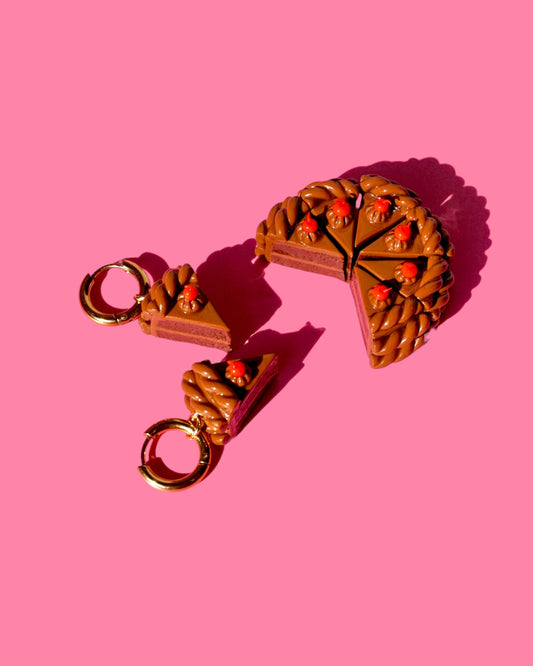 Chocolate Cake Charm Earrings