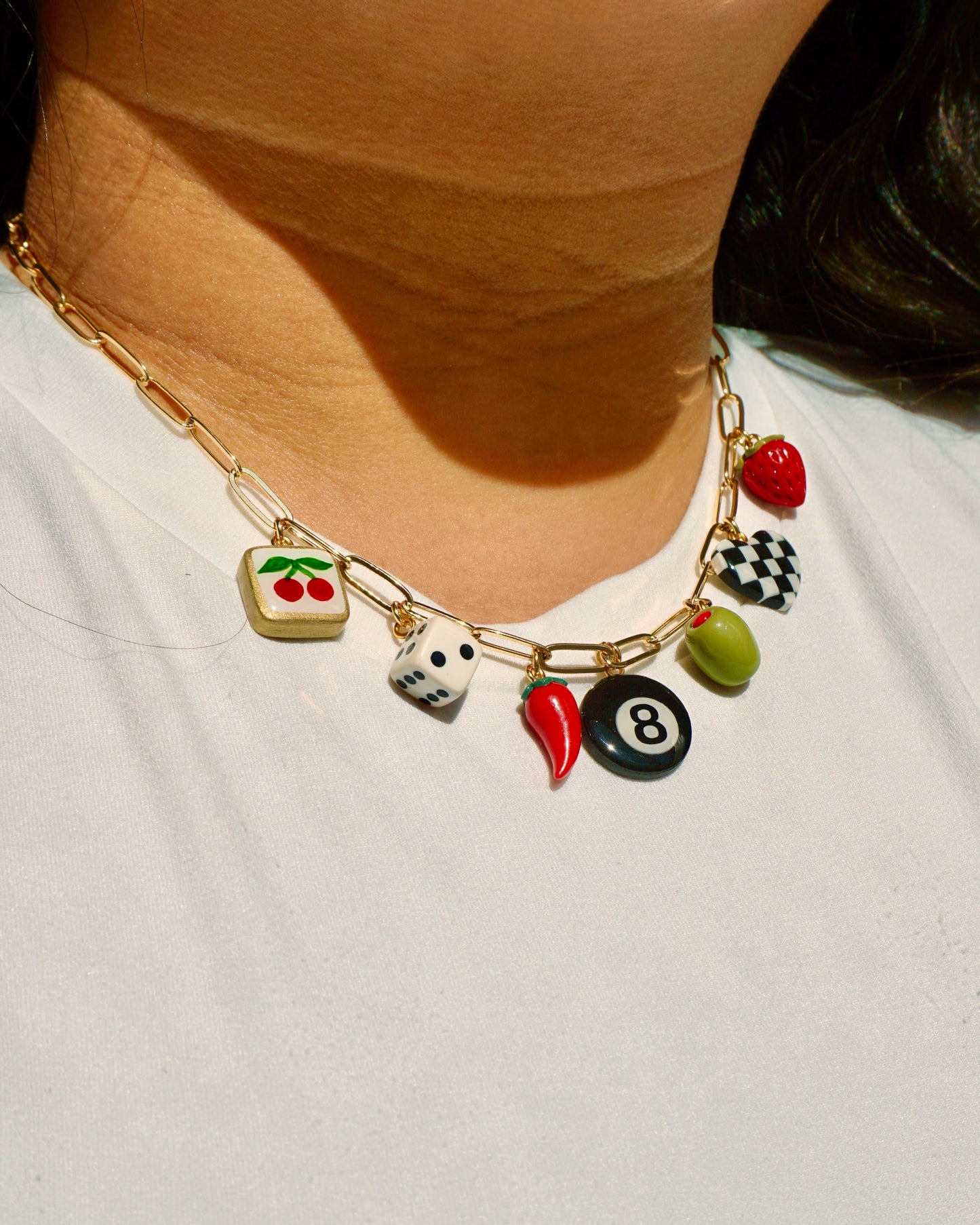 "On a Hot Streak" Charm Necklace | Statement Polymer Clay Accessories