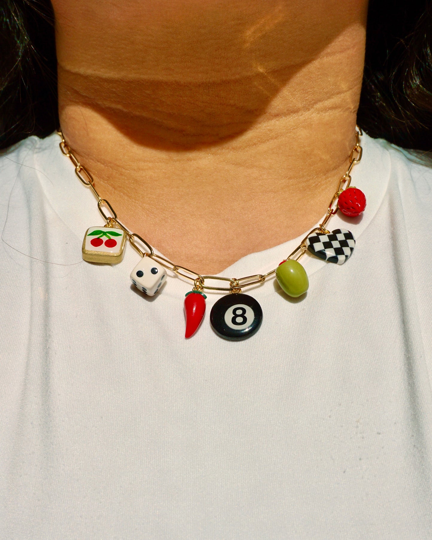 "On a Hot Streak" Charm Necklace | Statement Polymer Clay Accessories