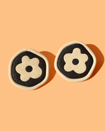 Funky Flower Oversized Studs | Statement Polymer Clay Earrings