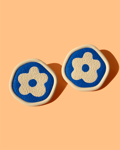 Funky Flower Oversized Studs | Statement Polymer Clay Earrings