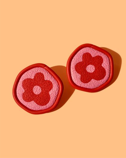 Funky Flower Oversized Studs | Statement Polymer Clay Earrings