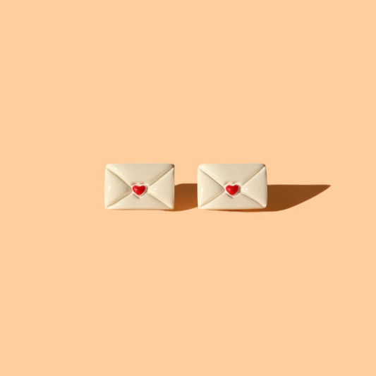 Love Letter Studs | Minimalistic Polymer Clay Earrings