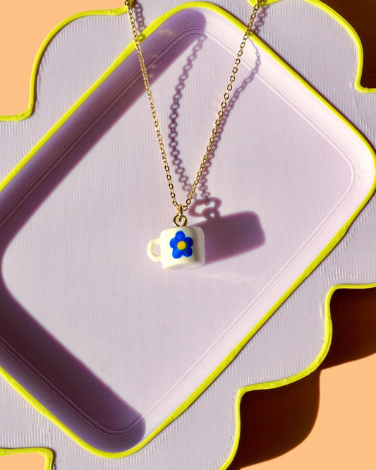 Flower Mug Charm Necklace