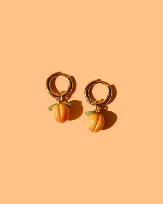 Peach Charms | Minimalistic Polymer Clay Earrings