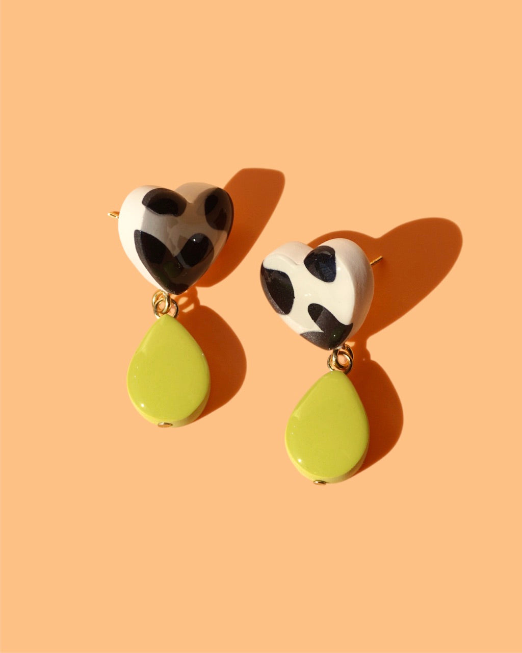 Teddi Hearts | Minimalistic Polymer Clay Dangle Earrings