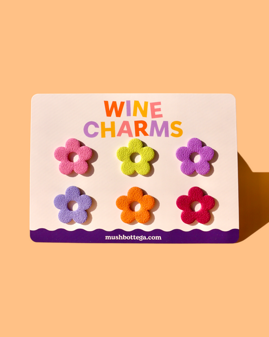 Groovy Pack No. 3 | Flower Wine Charms | Drink Markers