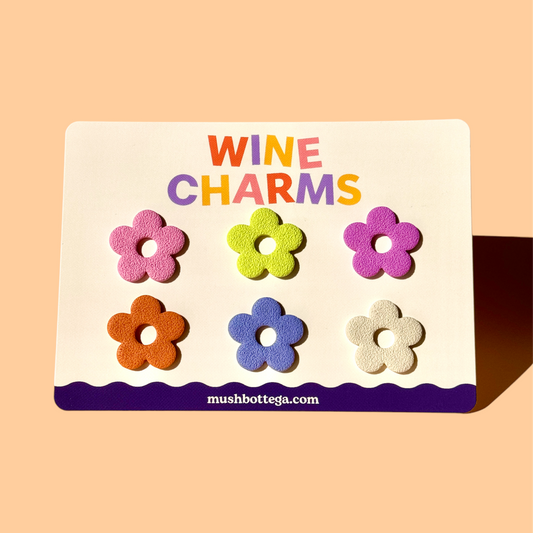 Groovy Pack | Flower Wine Charms | Drink Markers