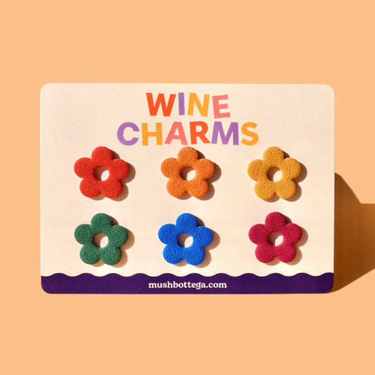 Primary Pack | Flower Wine Charms | Drink Markers