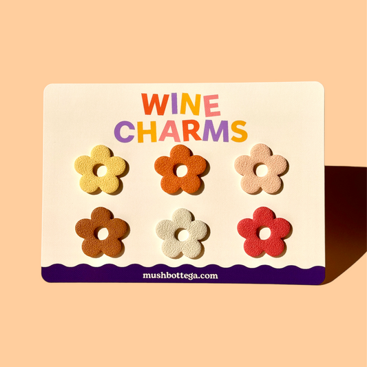 Retro Pack | Flower Wine Charms | Drink Markers