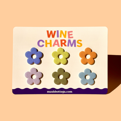 Whimsical Pack | Flower Wine Charms | Drink Markers