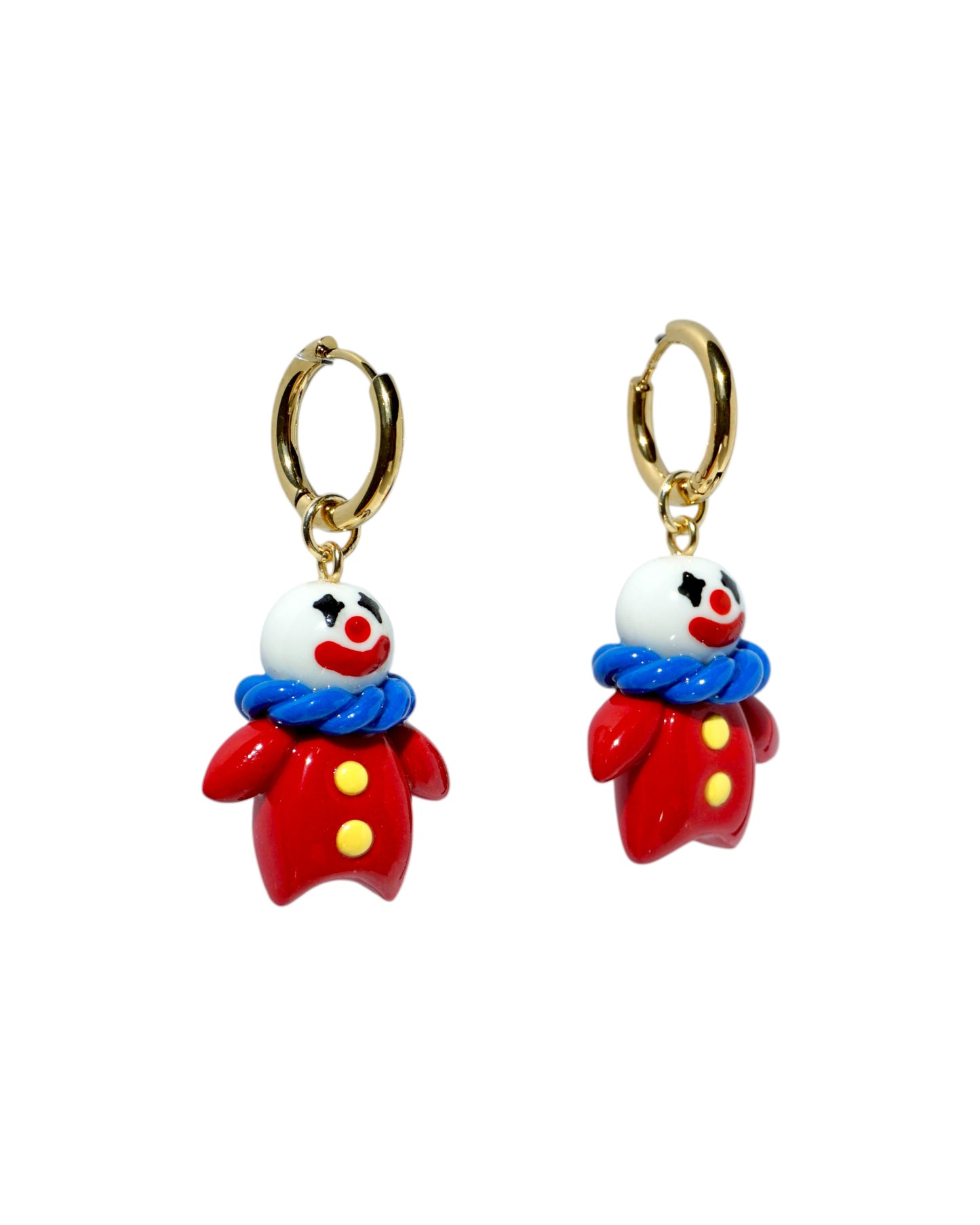 Clown Charm Huggie Hoop Earrings