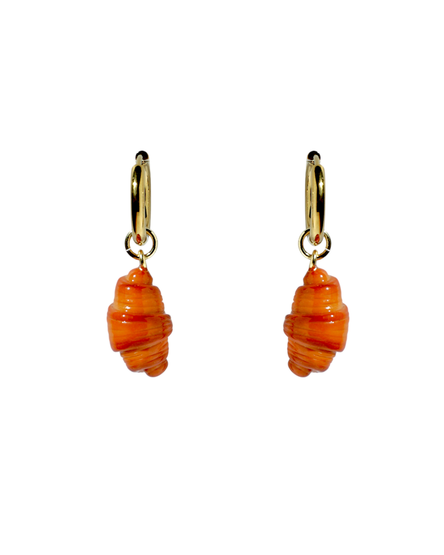Croissant Charm Huggie Hoop Earrings