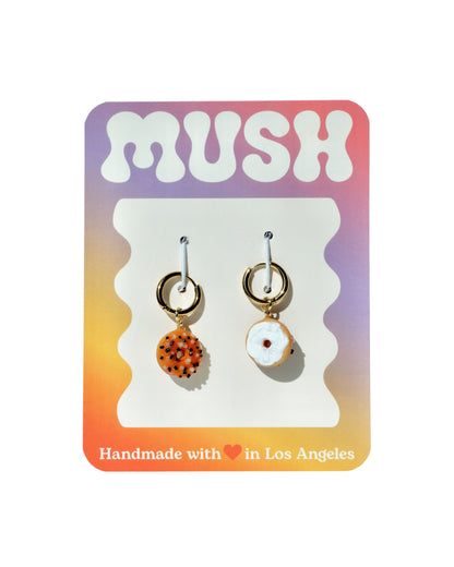 Everything Bagel Charm Huggie Hoop Earrings