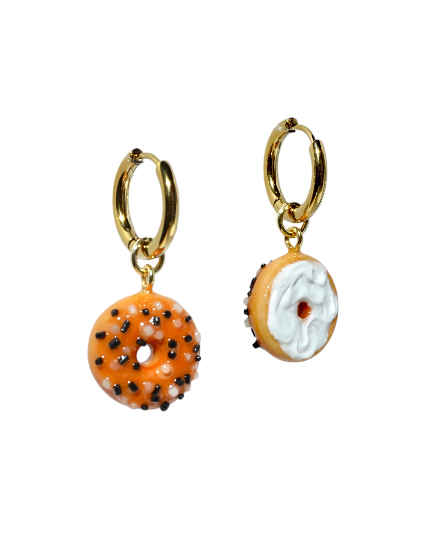 Everything Bagel Charm Huggie Hoop Earrings
