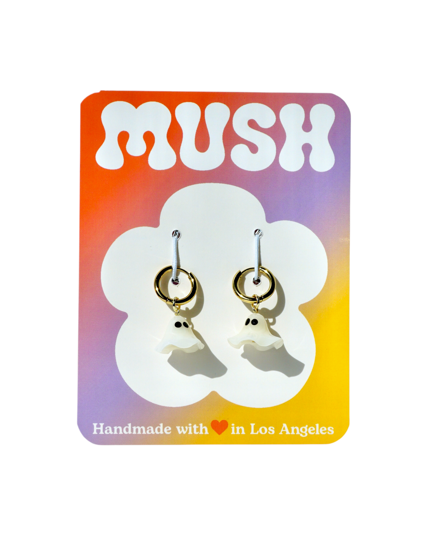 Ghost Charm Huggie Hoop Earrings