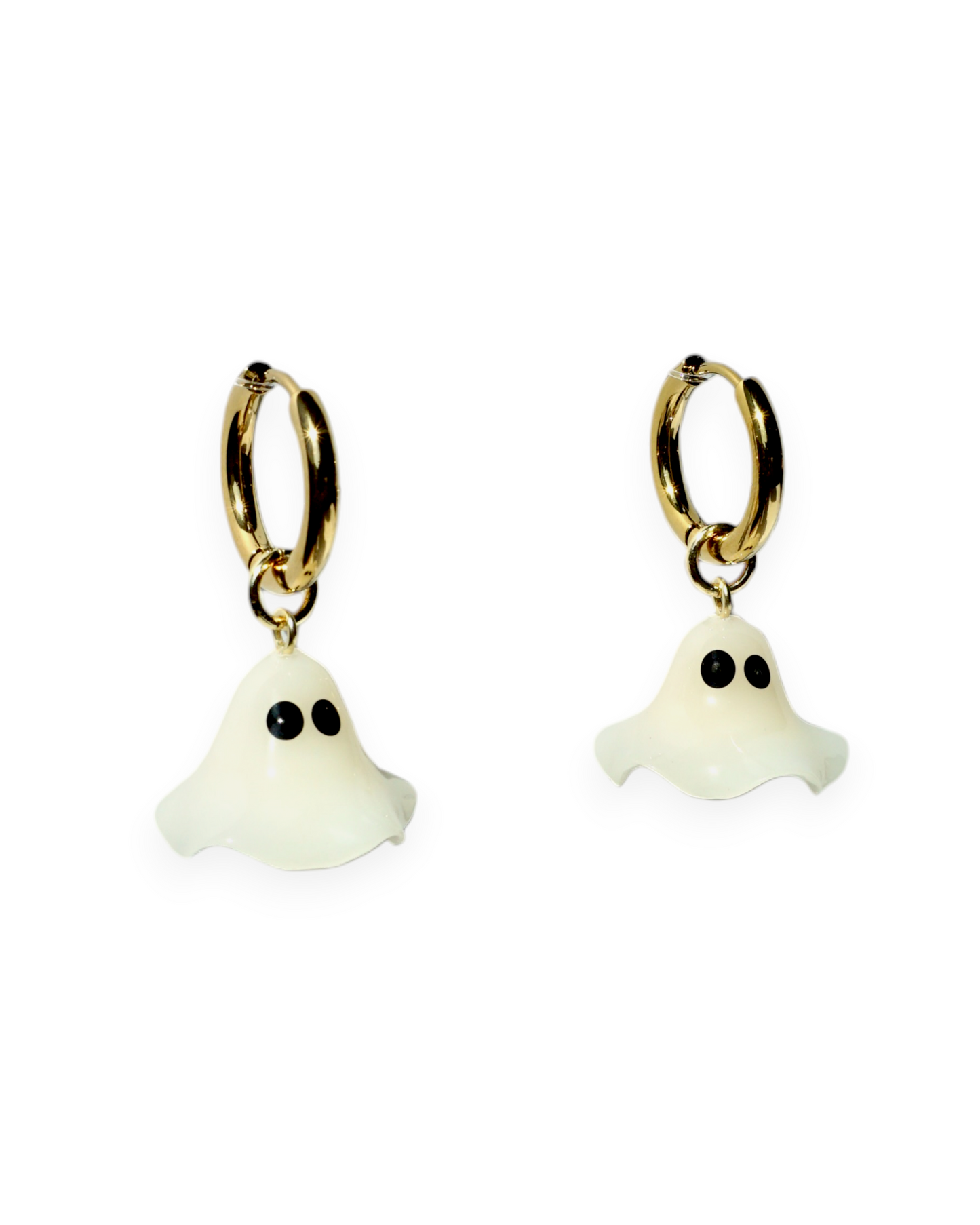 Ghost Charm Huggie Hoop Earrings