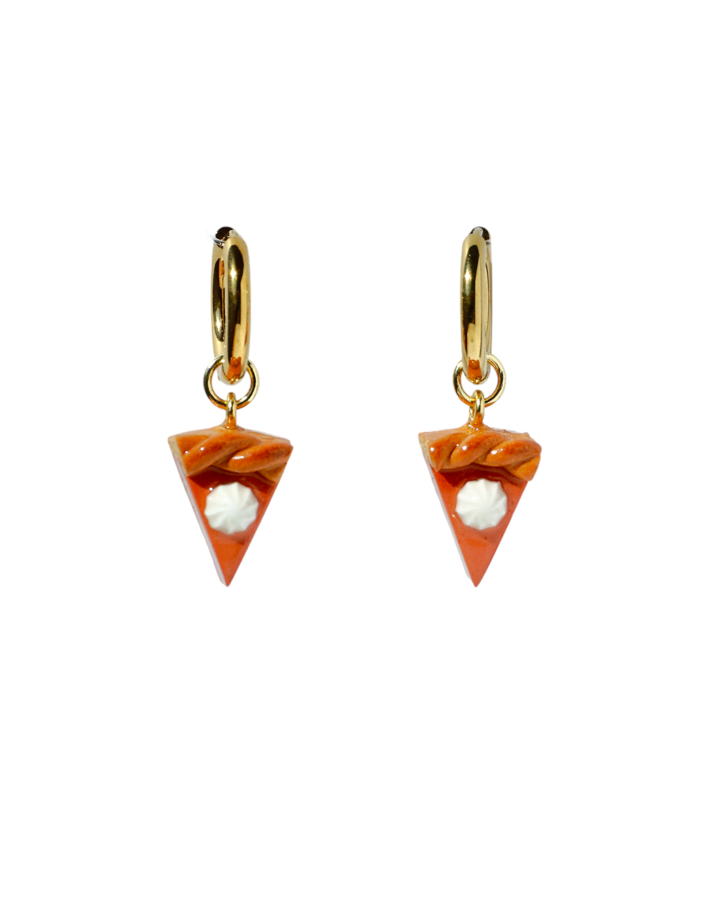 Pumpkin Pie Charm Huggie Hoop Earrings